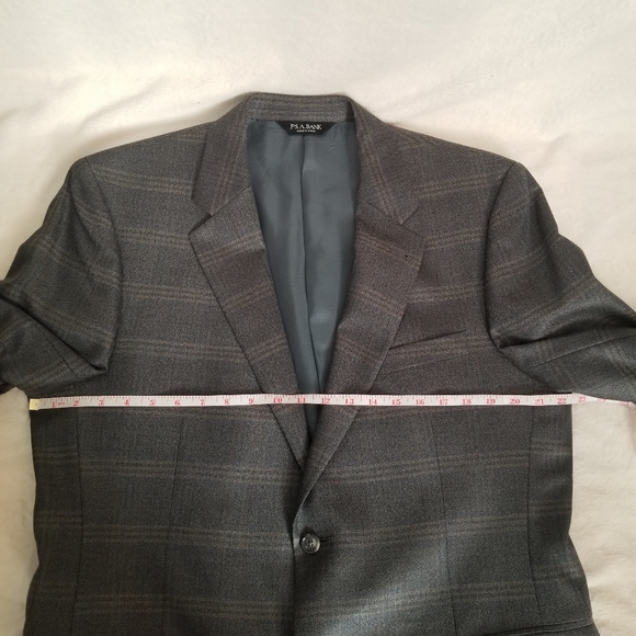 Jos A Bank Signature Collection Wool 43R Windowpane Gray Blue Accent Spo… - Picture 8 of 11